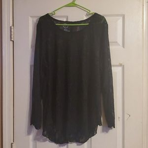Lacy black see through top